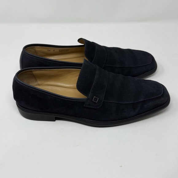 Bally Century Men\'s Navy Blue Suede Leather Loafers Mens US 11 Designer Preppy main image 7